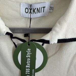 OXKNIT Men's V-Neck Cream Sweater